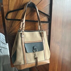 Elegant Tan and Black Women's Bag